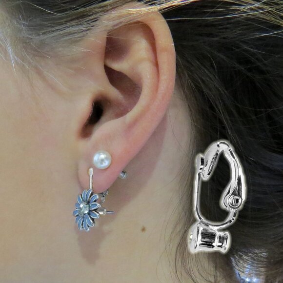 Earring Converters -NEW- Set of 12 (6 Pairs) Clip-on Clasps Non Pierced - Picture 2 of 5